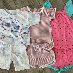 6-Piece Size4/5 Summer Casual Matching Shirt and Shorts.
